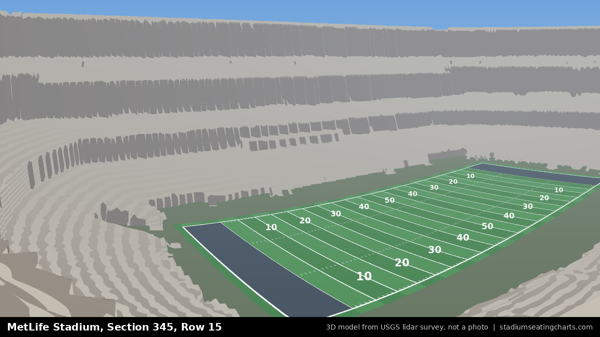 View from MetLife Stadium Section 345, Row 15, looking toward the field