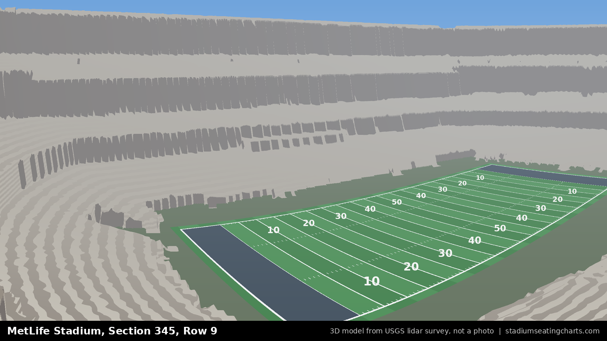 View from MetLife Stadium Section 345, Row 9, looking toward the field