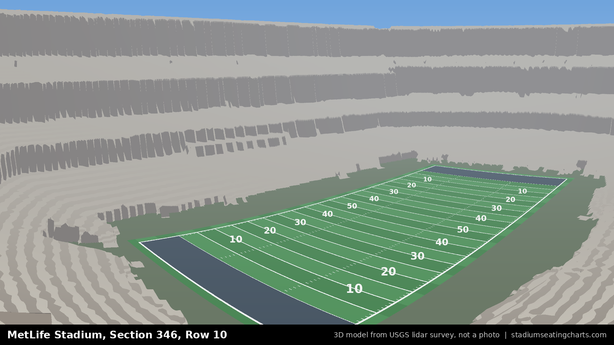 View from MetLife Stadium Section 346, Row 10, looking toward the field