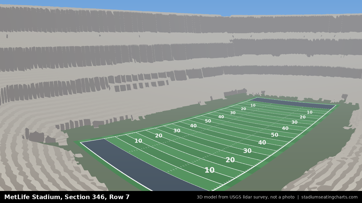 View from MetLife Stadium Section 346, Row 7, looking toward the field