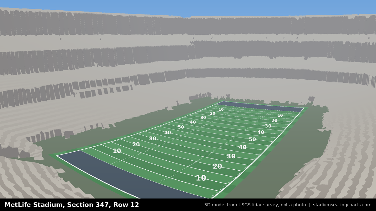 View from MetLife Stadium Section 347, Row 12, looking toward the field