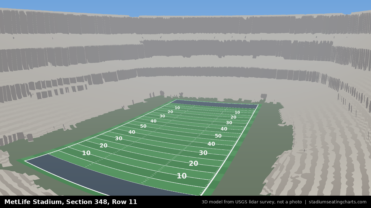 View from MetLife Stadium Section 348, Row 11, looking toward the field