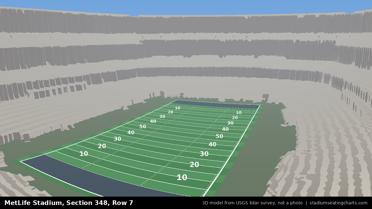 View from MetLife Stadium Section 348, Row 7, looking toward the field