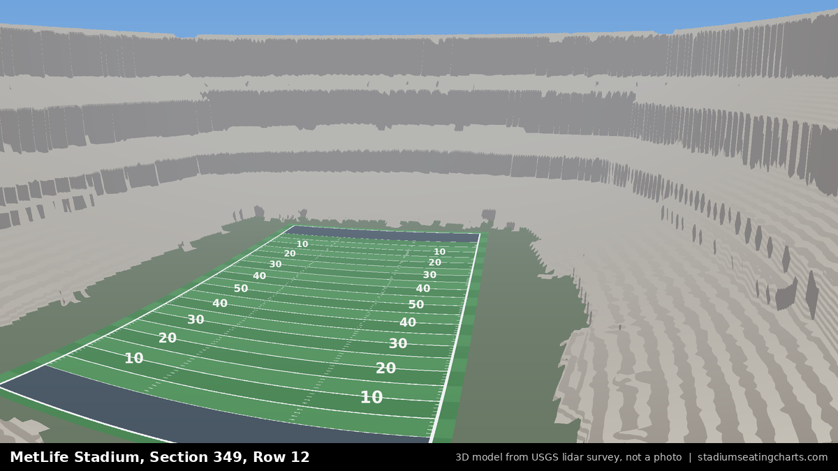View from MetLife Stadium Section 349, Row 12, looking toward the field