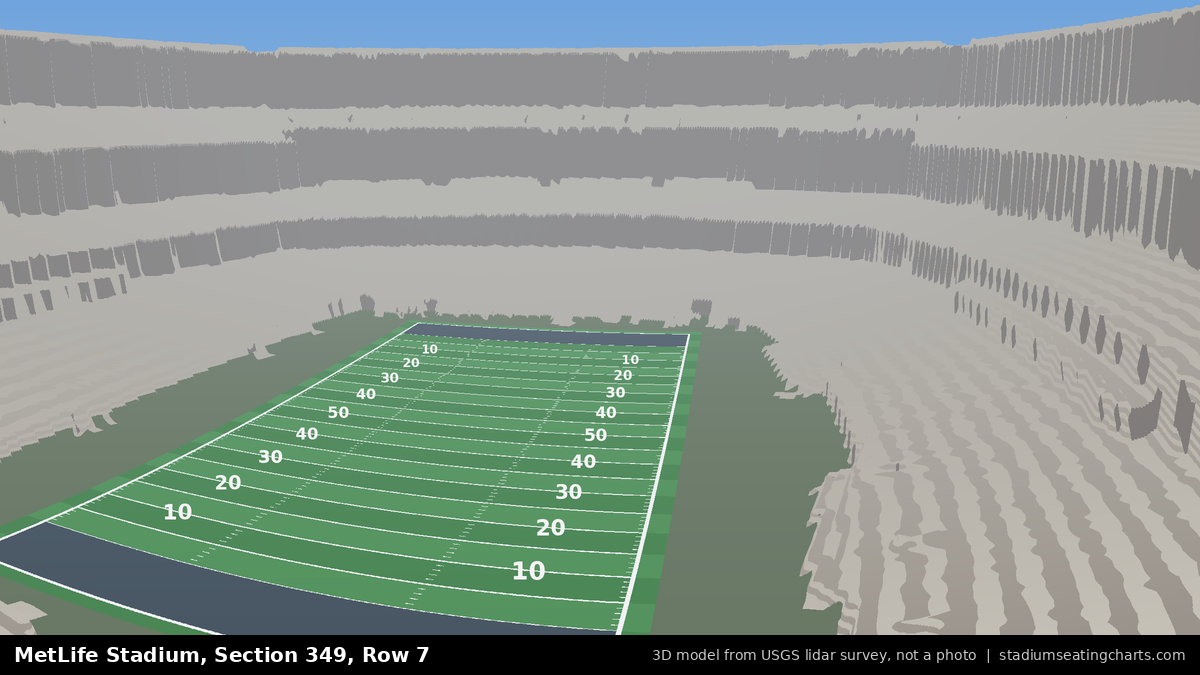 View from MetLife Stadium Section 349, Row 7, looking toward the field