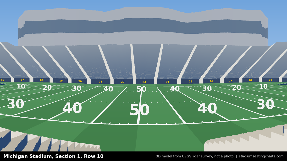 View from Michigan Stadium Section 1, Row 10