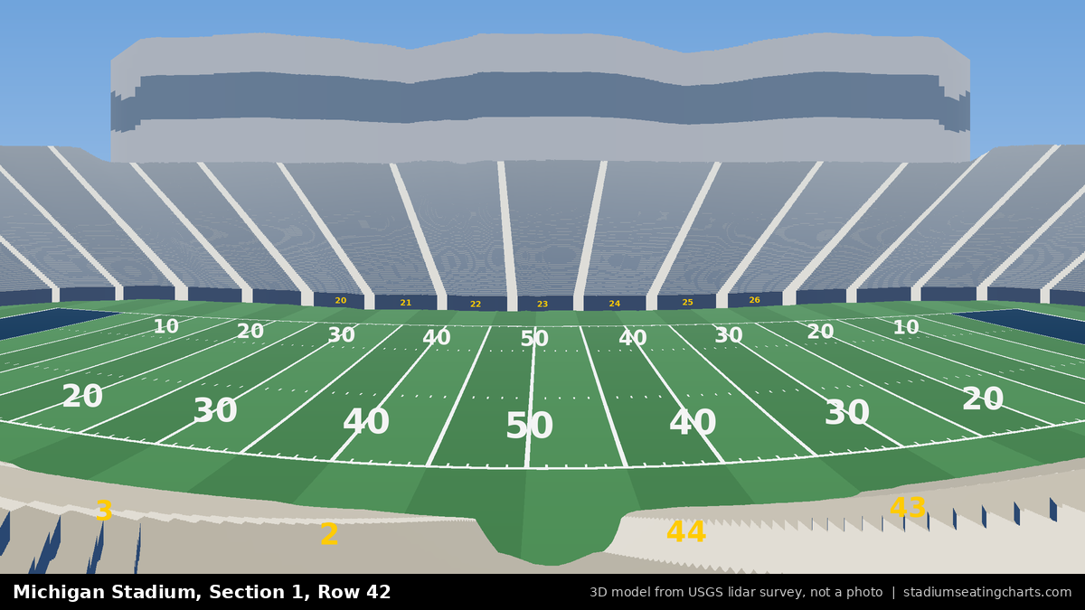 View from Michigan Stadium Section 1, Row 42