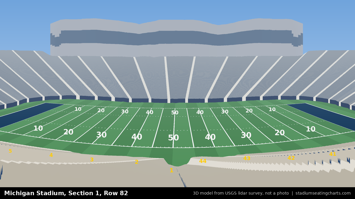 View from Michigan Stadium Section 1, Row 82
