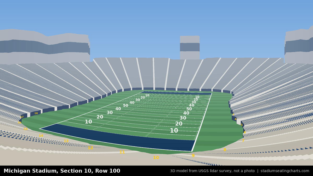 View from Michigan Stadium Section 10, Row 100