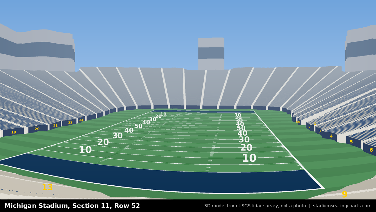 View from Michigan Stadium Section 11, Row 52