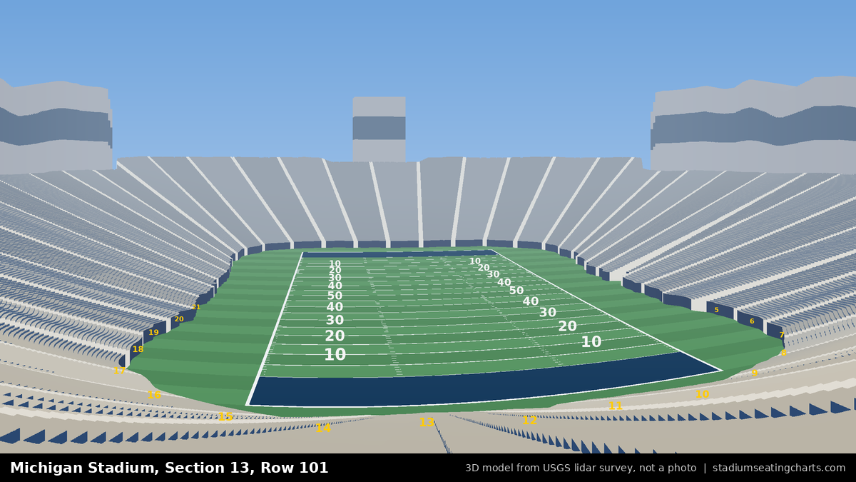 View from Michigan Stadium Section 13, Row 101