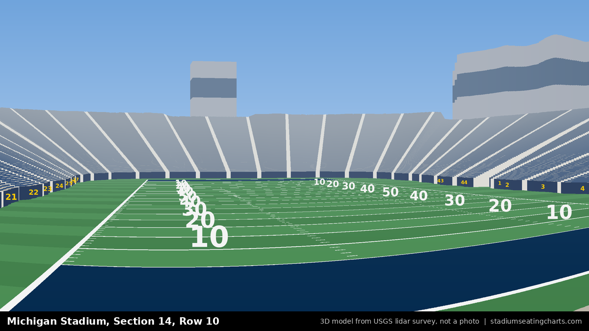 View from Michigan Stadium Section 14, Row 10