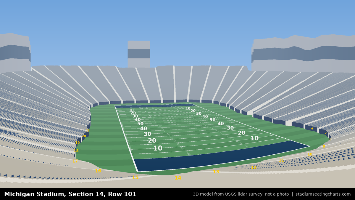 View from Michigan Stadium Section 14, Row 101