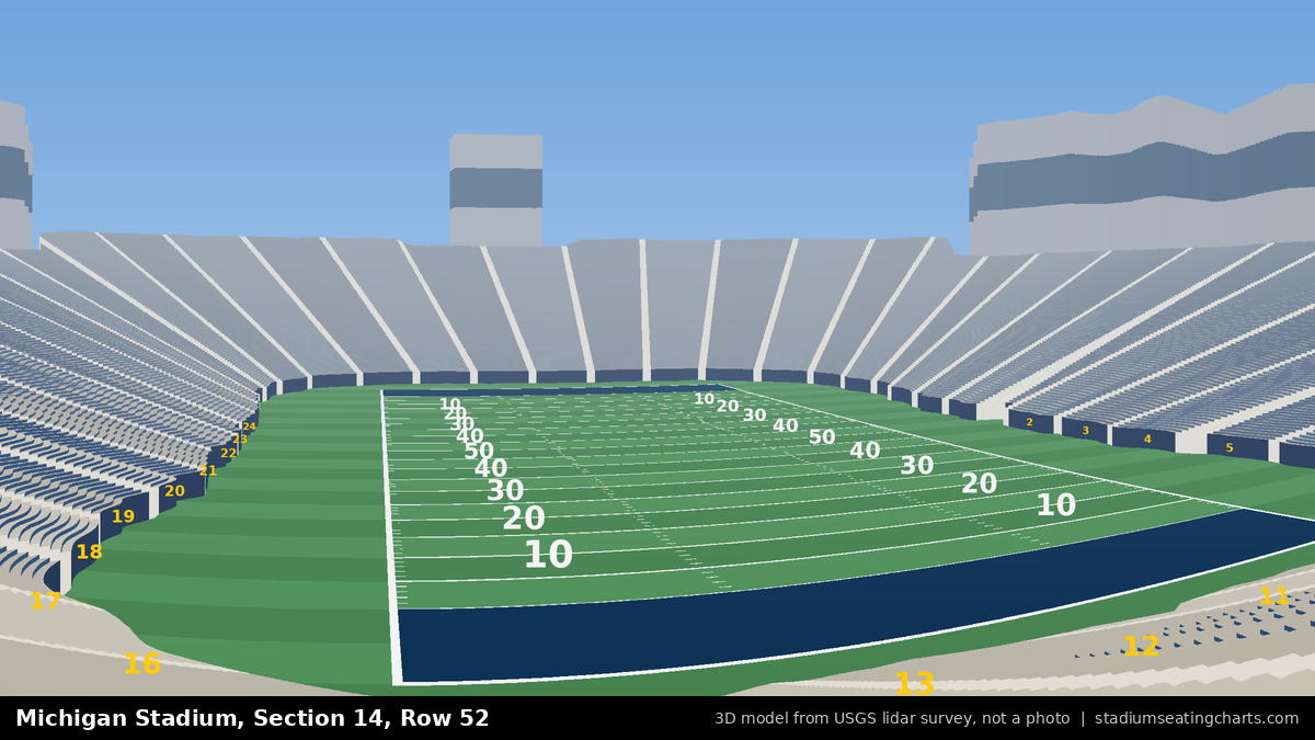 View from Michigan Stadium Section 14, Row 52