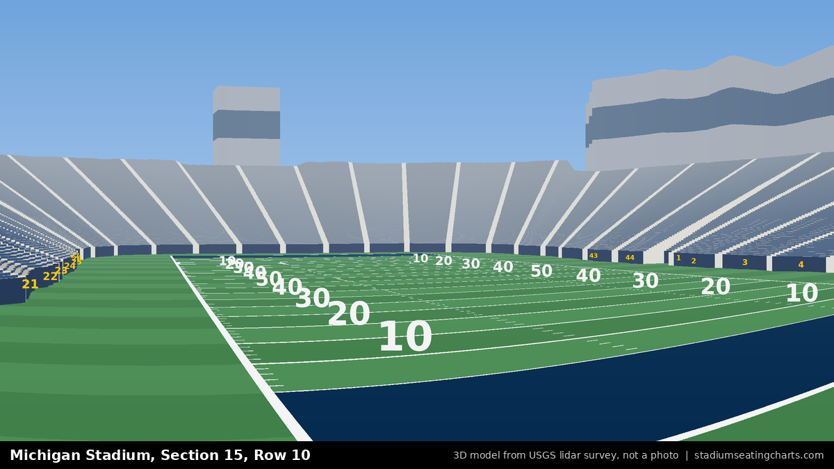 View from Michigan Stadium Section 15, Row 10