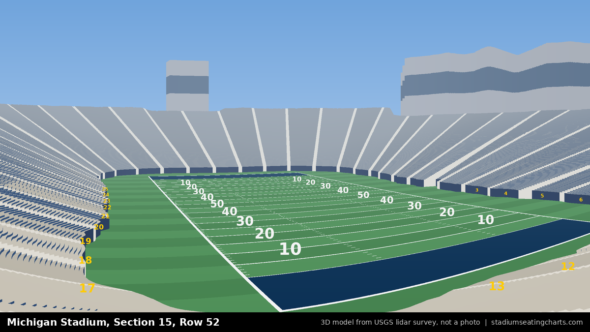 View from Michigan Stadium Section 15, Row 52