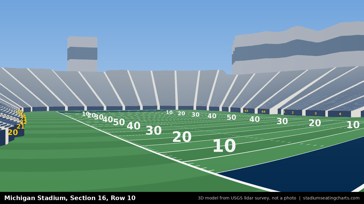 View from Michigan Stadium Section 16, Row 10