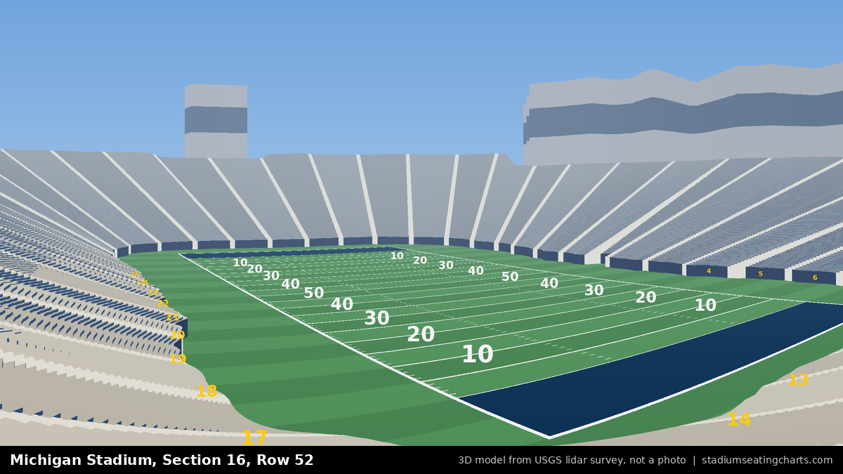 View from Michigan Stadium Section 16, Row 52