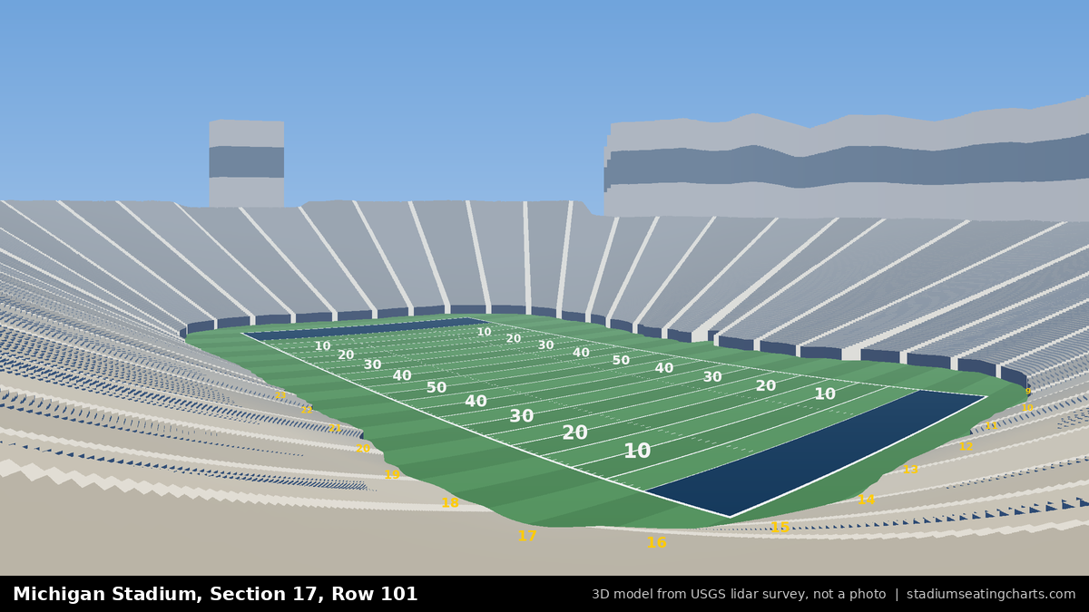 View from Michigan Stadium Section 17, Row 101