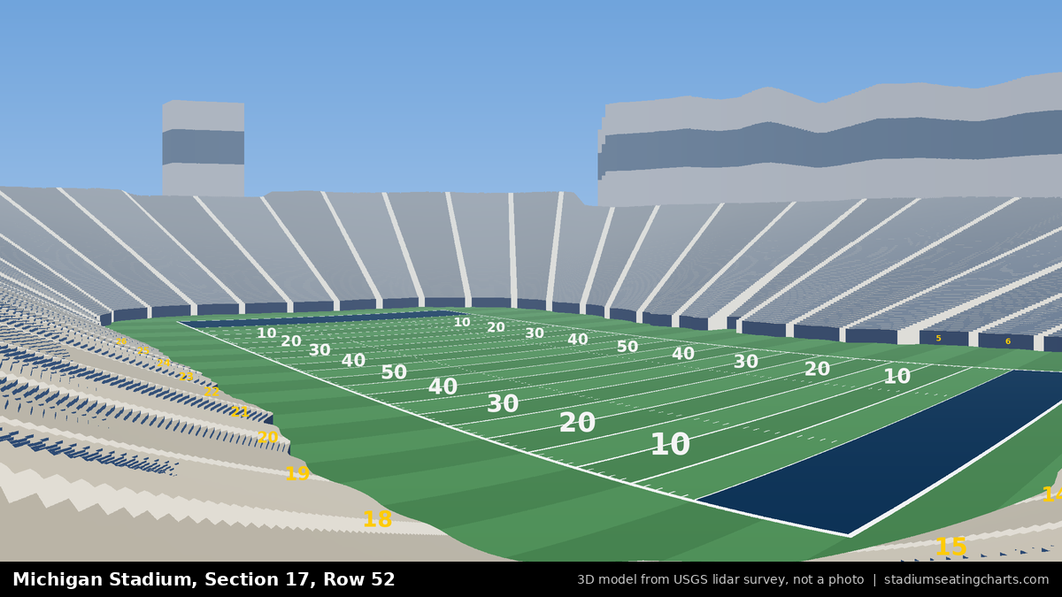 View from Michigan Stadium Section 17, Row 52