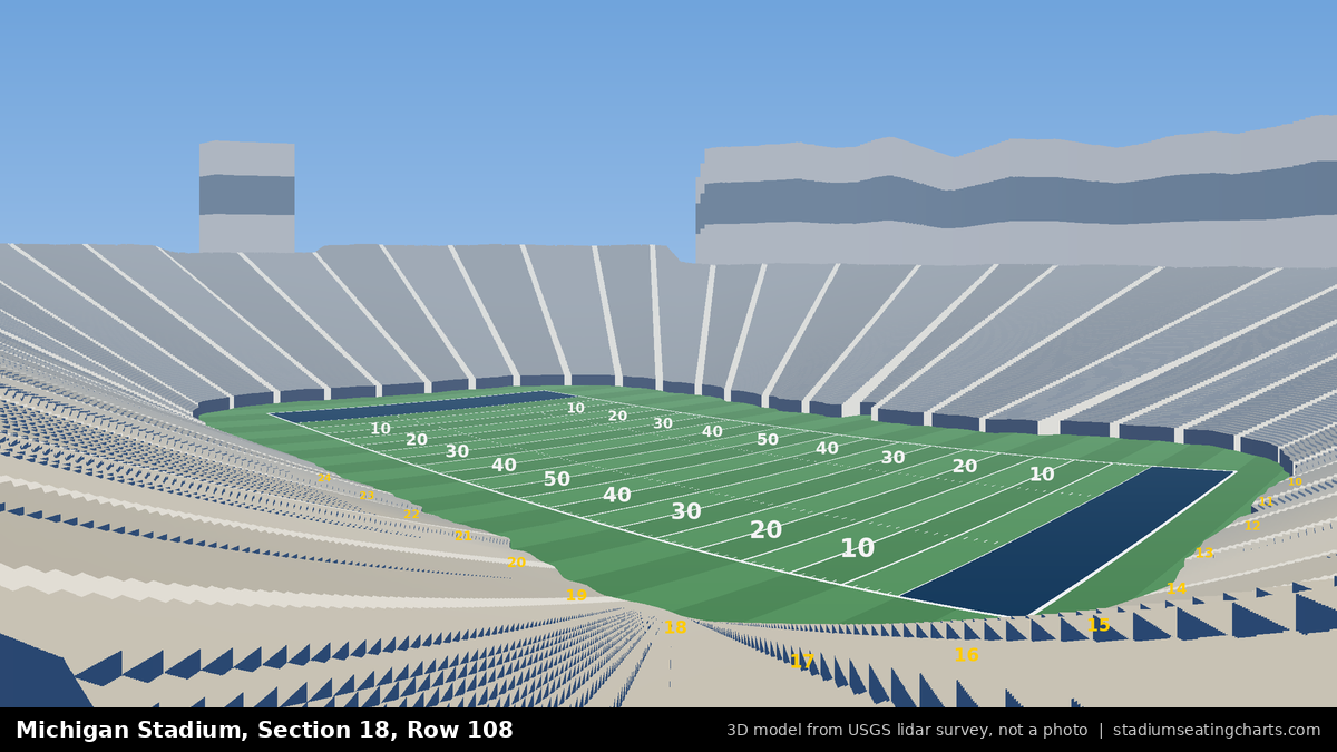 View from Michigan Stadium Section 18, Row 108