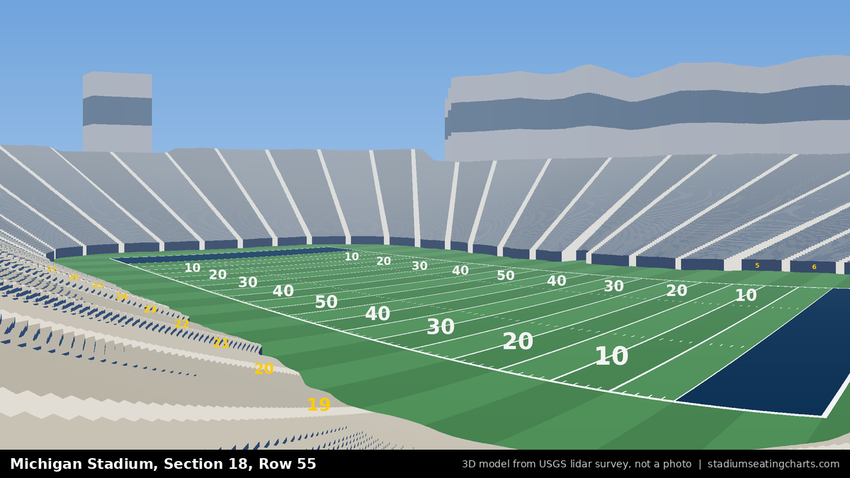 View from Michigan Stadium Section 18, Row 55