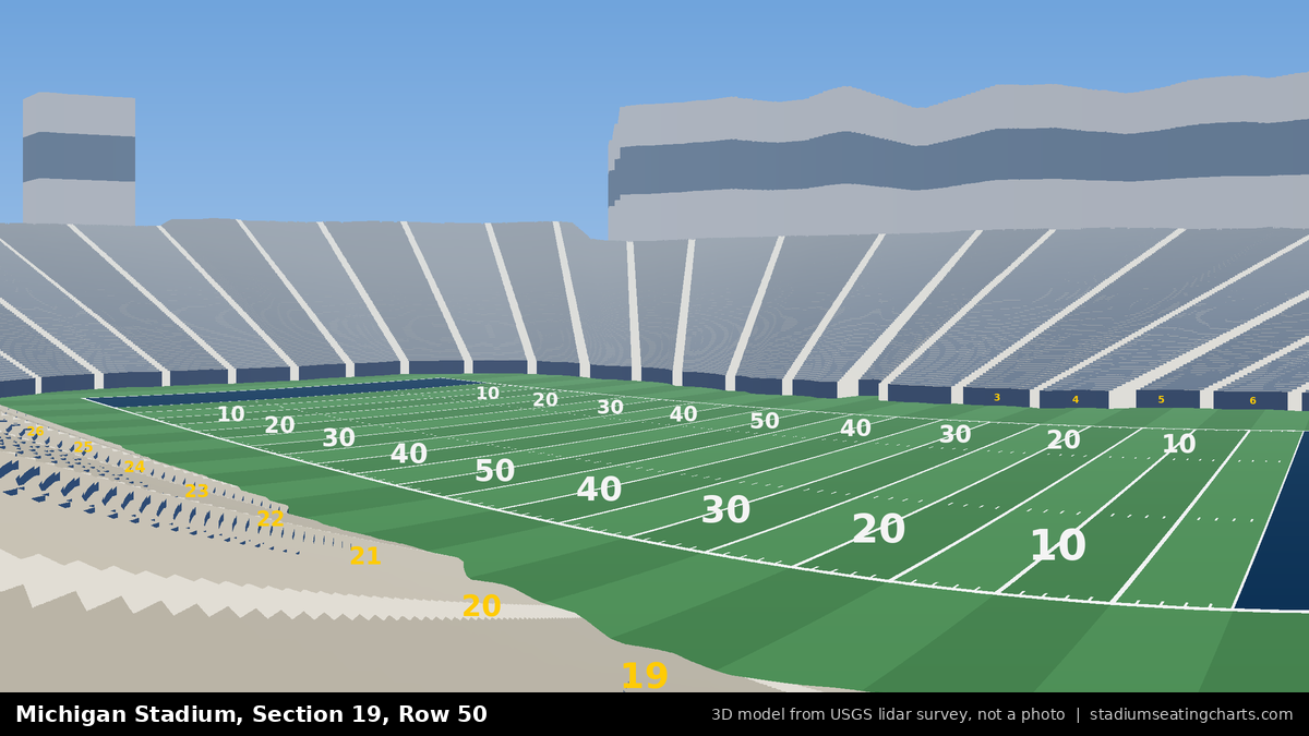 View from Michigan Stadium Section 19, Row 50
