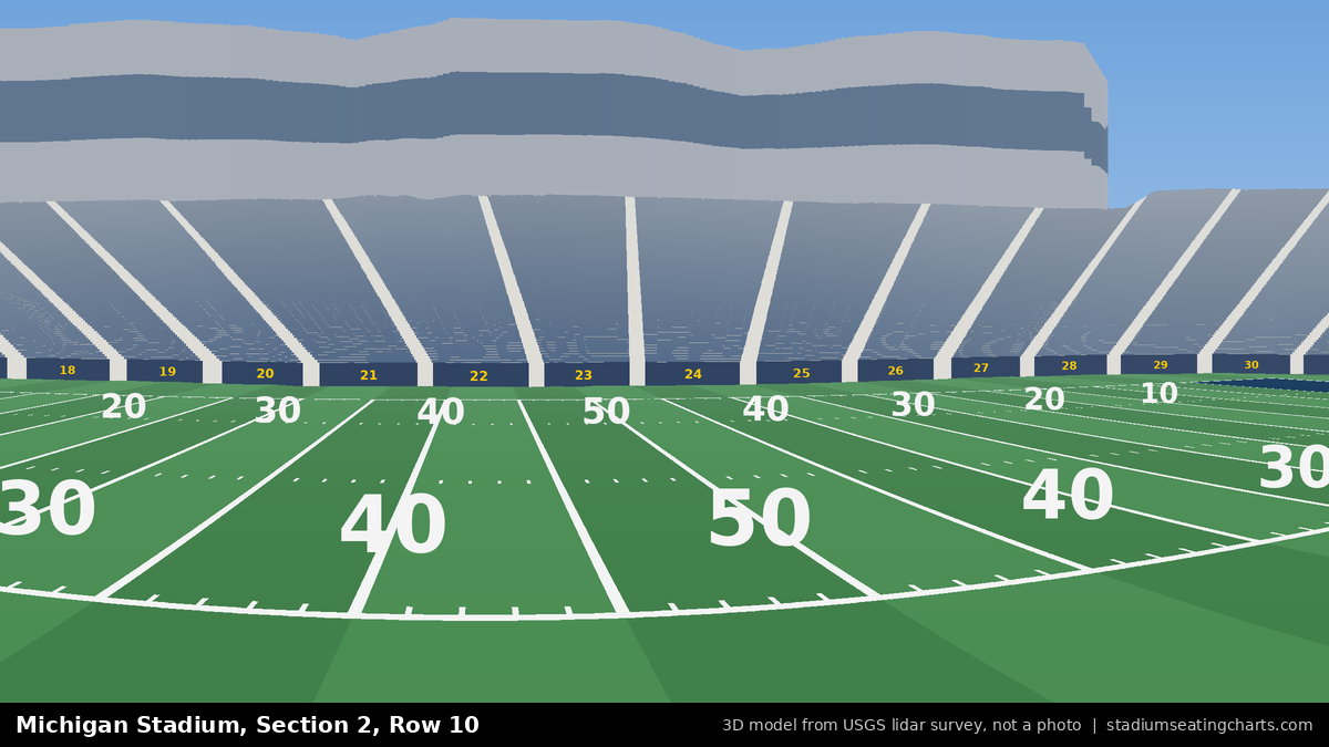 View from Michigan Stadium Section 2, Row 10