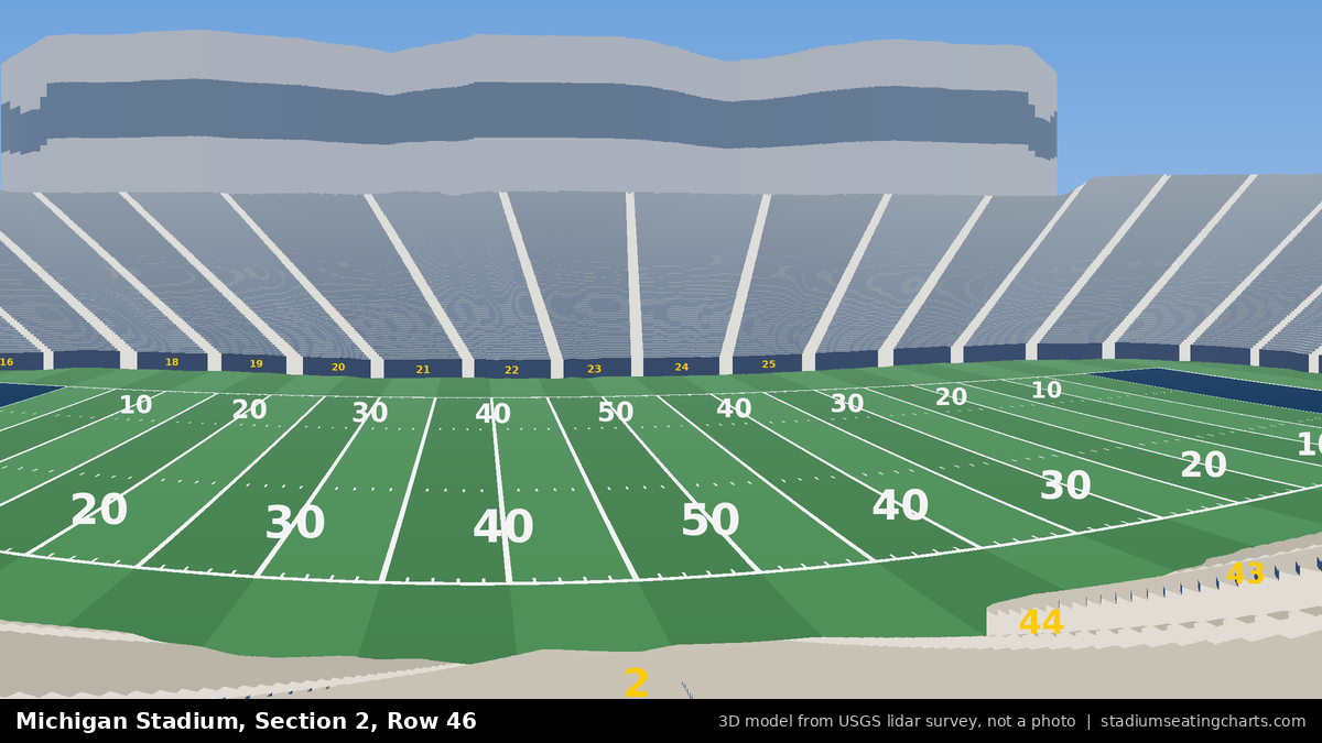 View from Michigan Stadium Section 2, Row 46