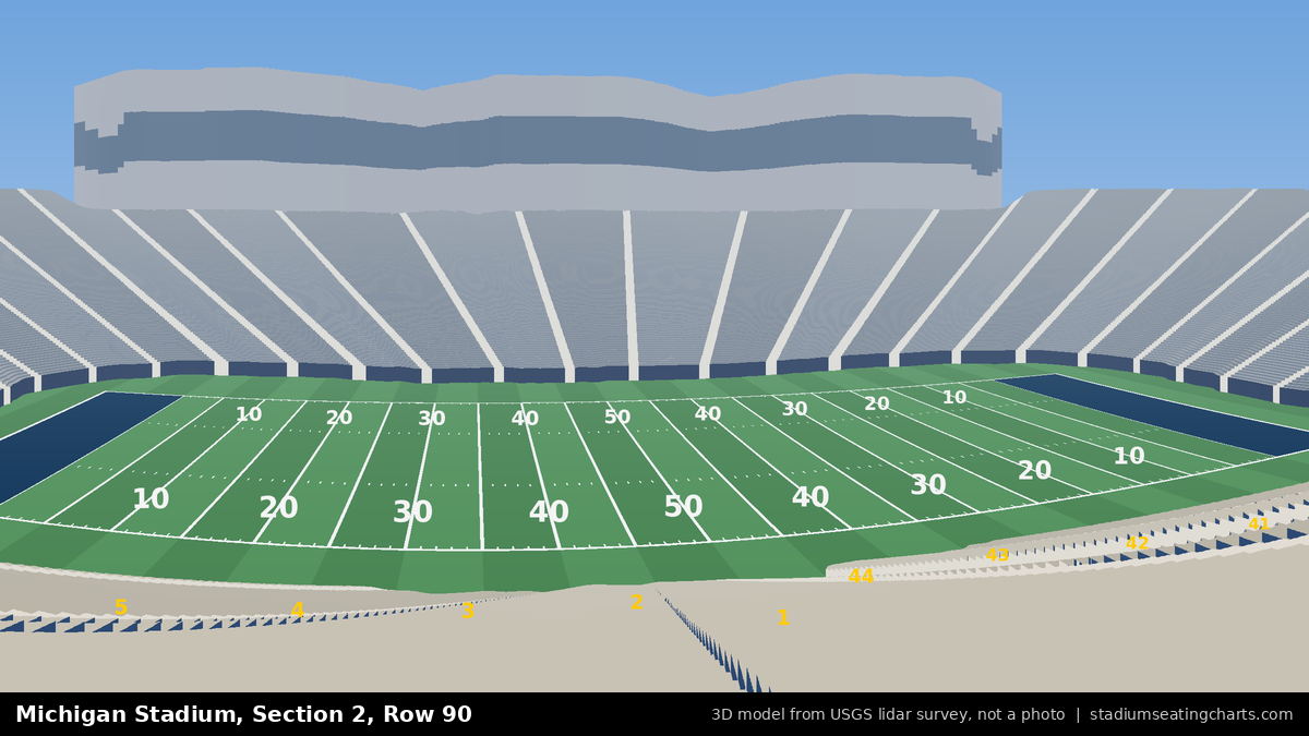 View from Michigan Stadium Section 2, Row 90