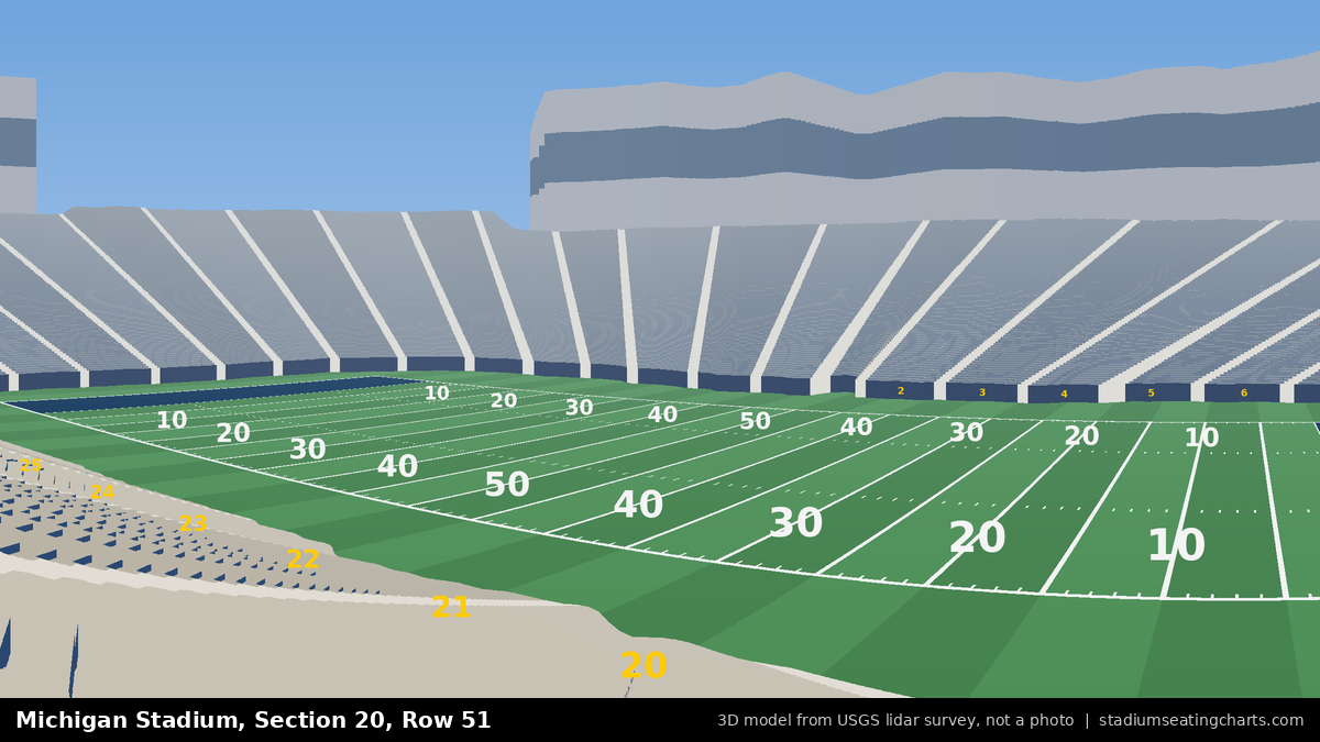 View from Michigan Stadium Section 20, Row 51