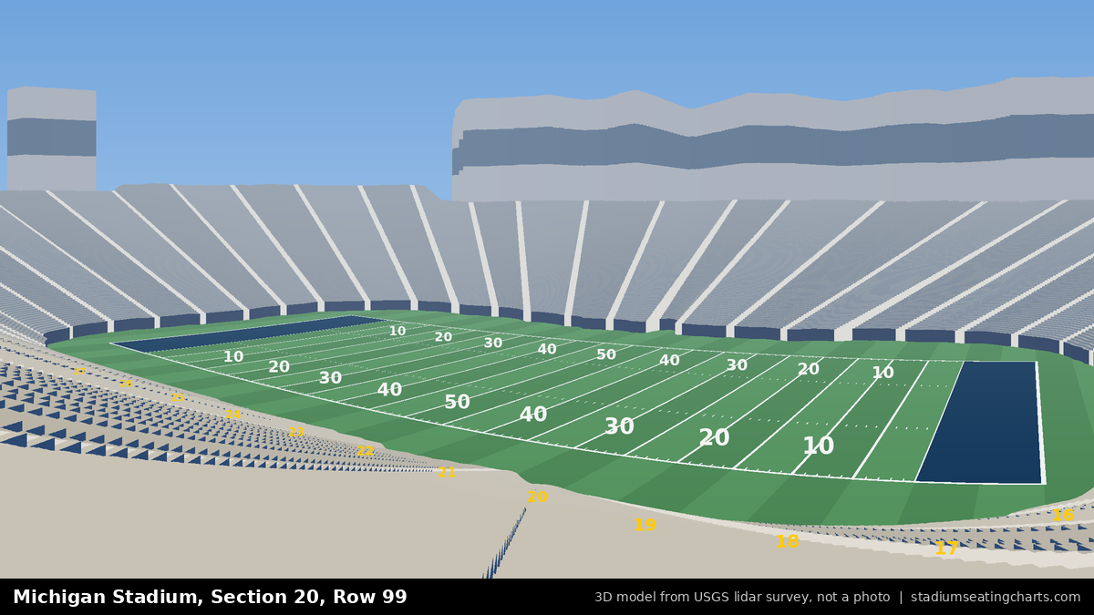 View from Michigan Stadium Section 20, Row 99