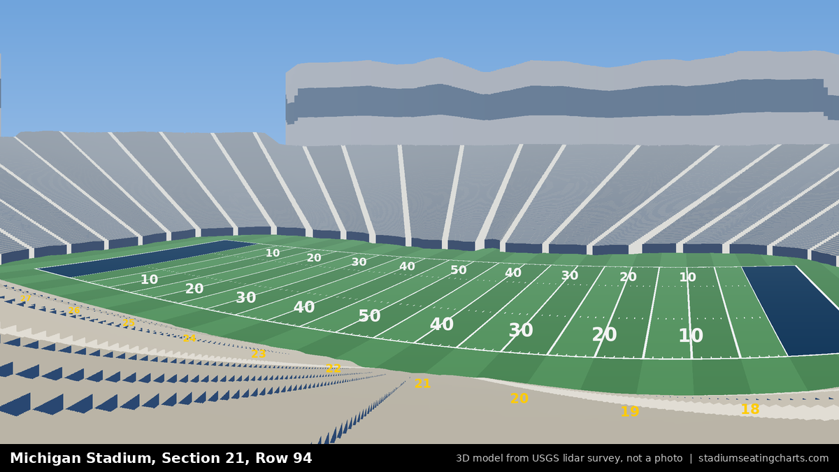 View from Michigan Stadium Section 21, Row 94