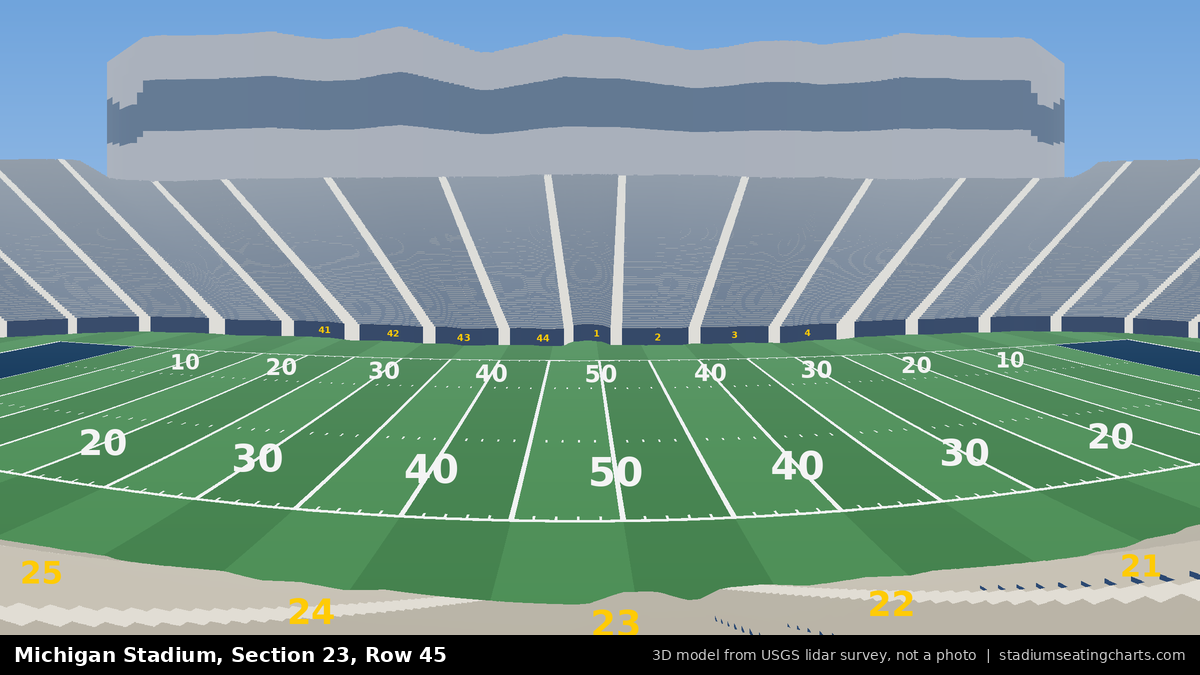 View from Michigan Stadium Section 23, Row 45