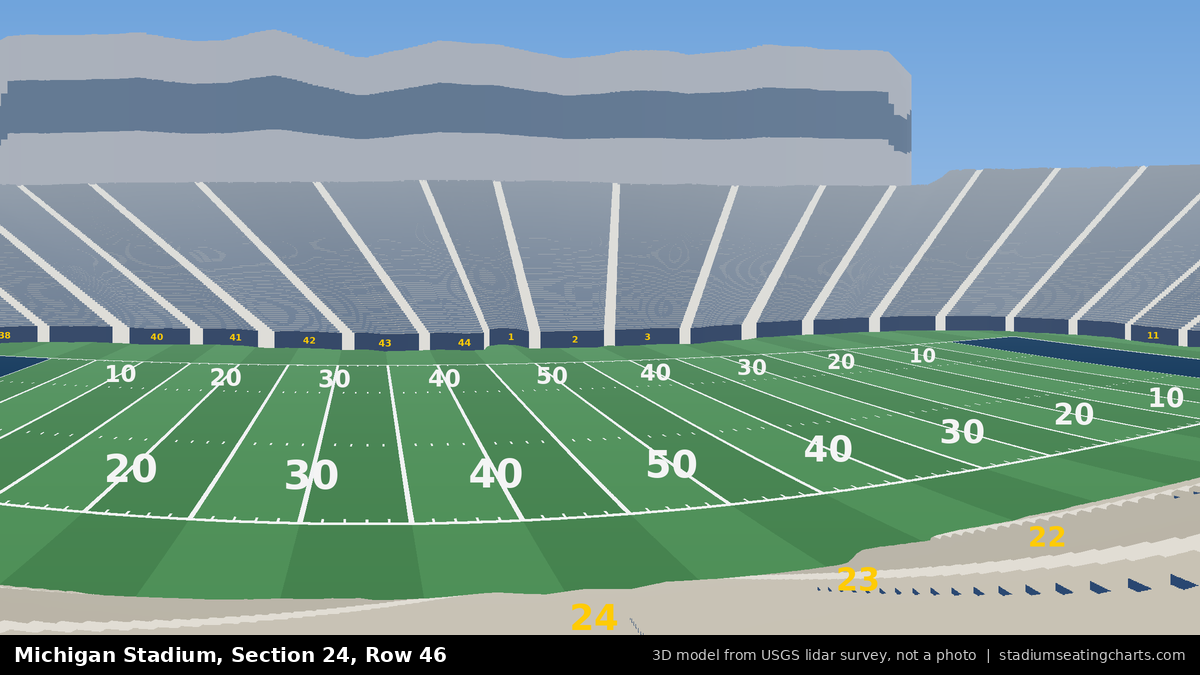 View from Michigan Stadium Section 24, Row 46