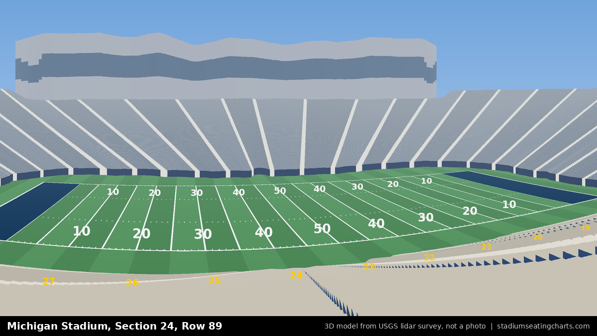 View from Michigan Stadium Section 24, Row 89