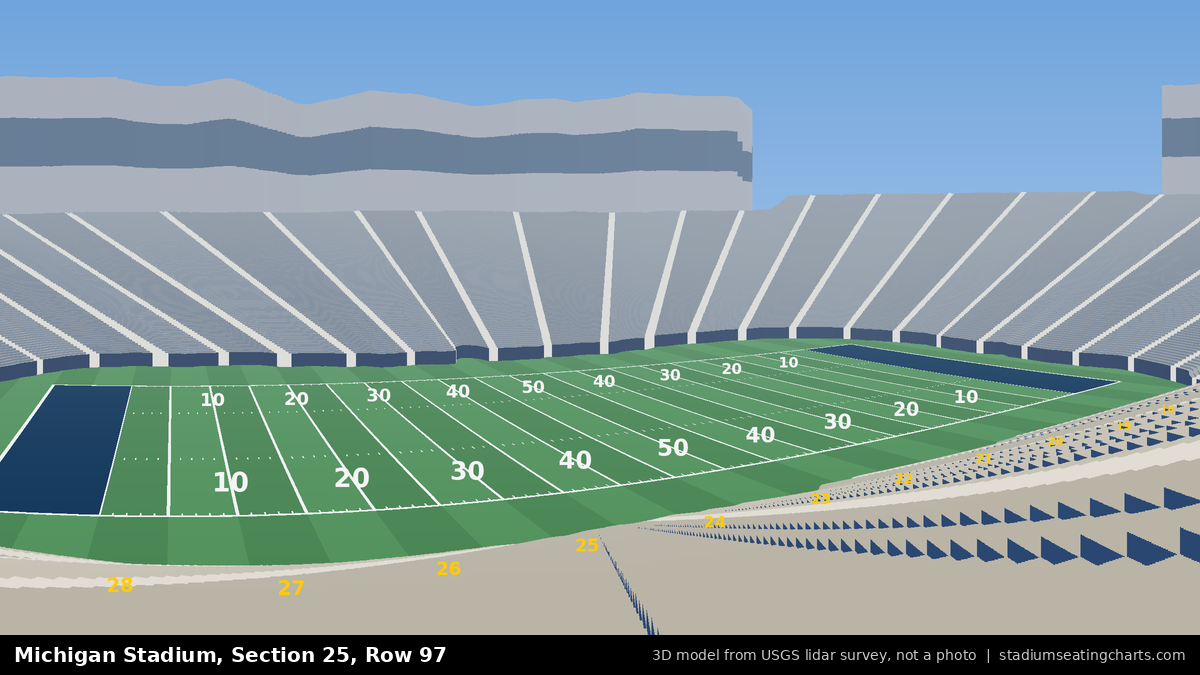 View from Michigan Stadium Section 25, Row 97