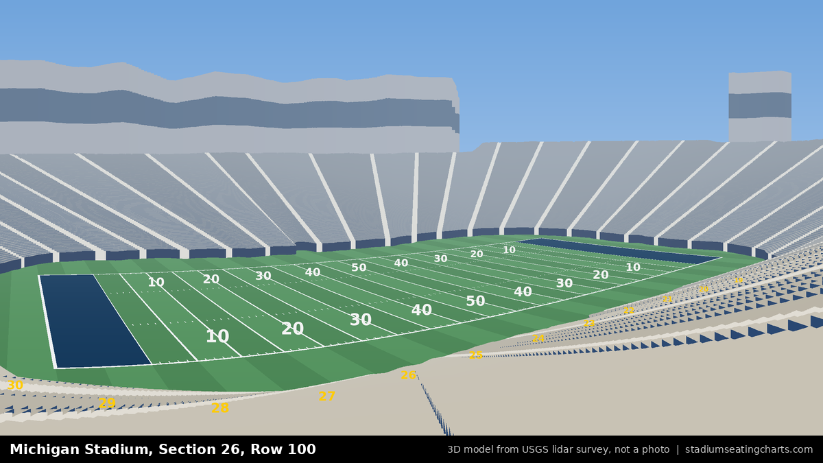 View from Michigan Stadium Section 26, Row 100