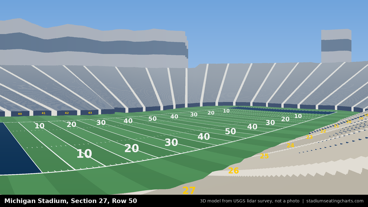 View from Michigan Stadium Section 27, Row 50