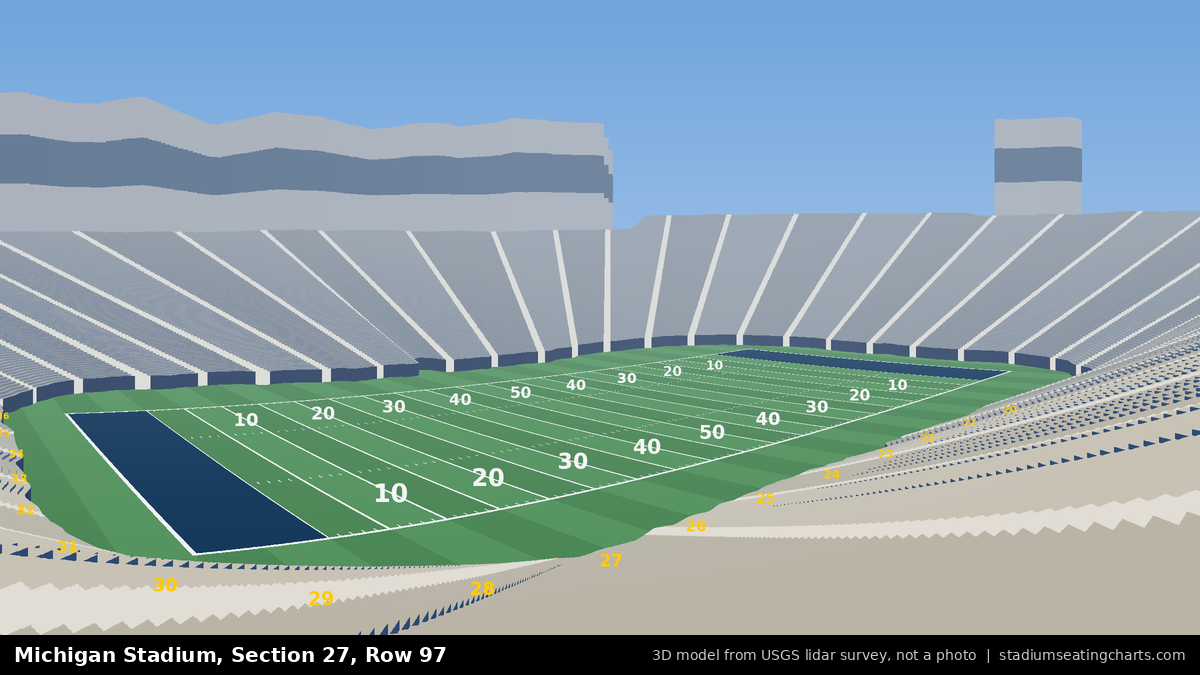 View from Michigan Stadium Section 27, Row 97