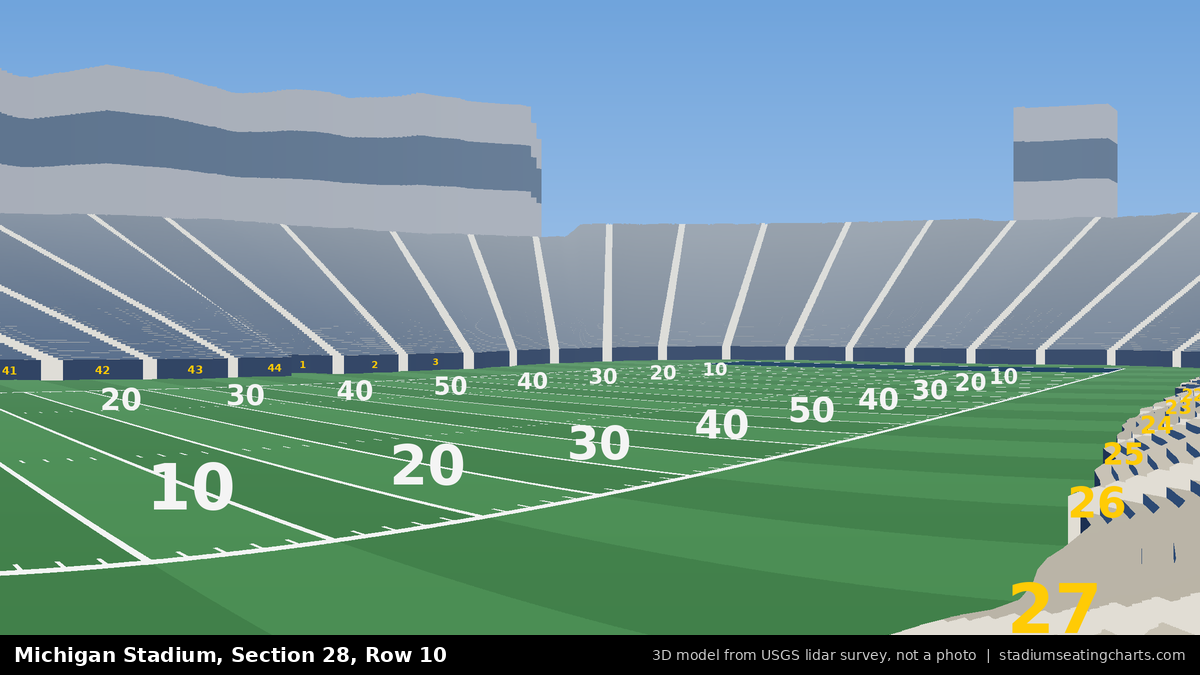View from Michigan Stadium Section 28, Row 10