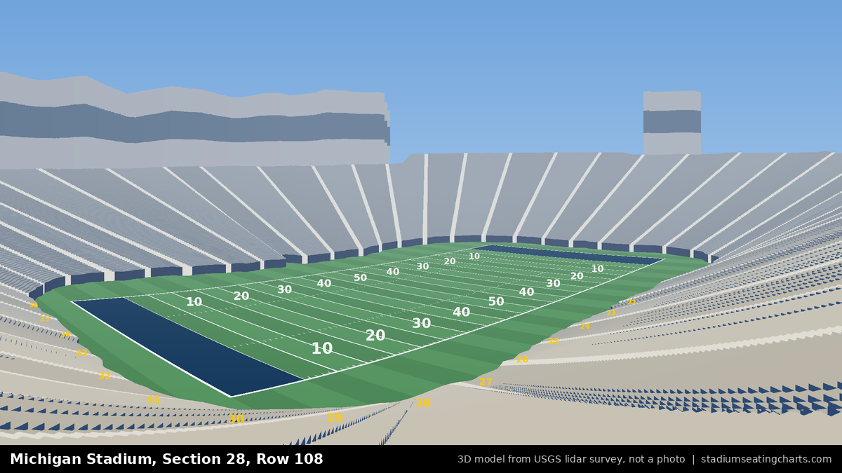 View from Michigan Stadium Section 28, Row 108