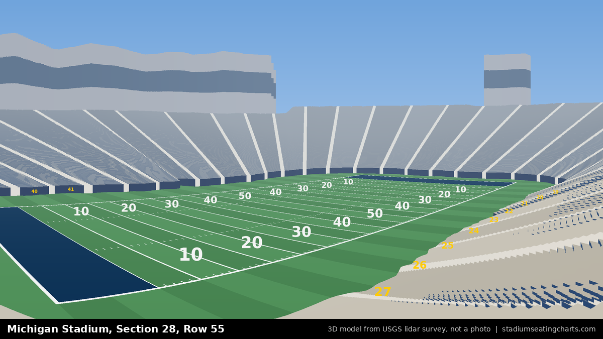 View from Michigan Stadium Section 28, Row 55