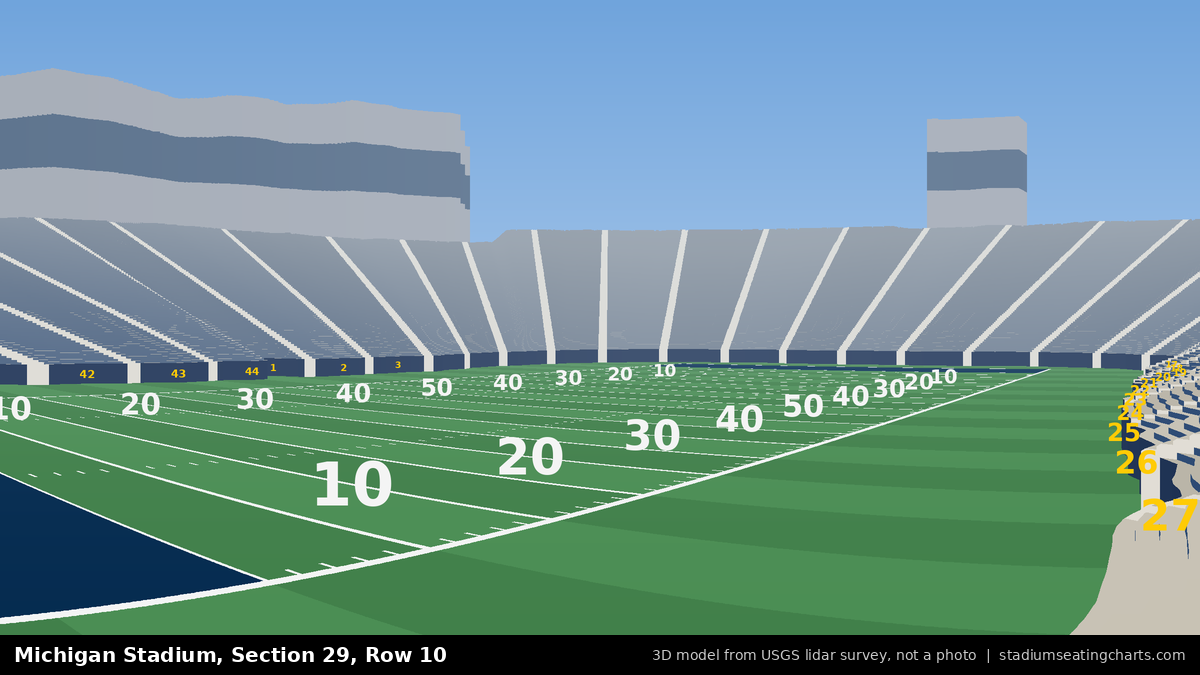View from Michigan Stadium Section 29, Row 10