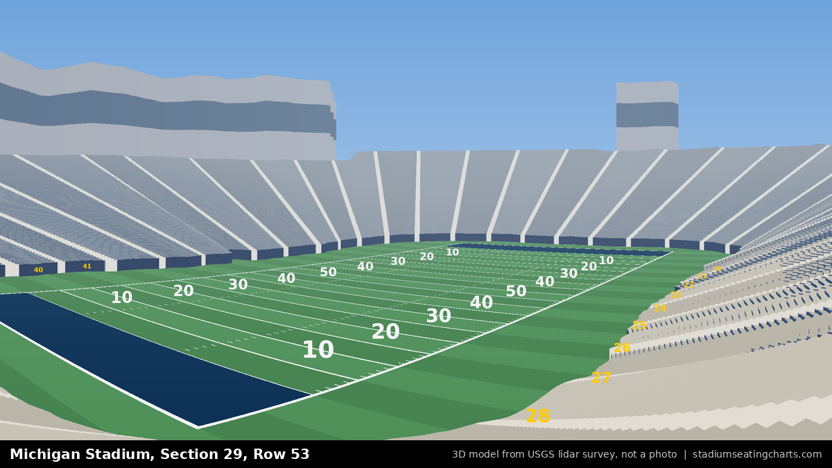 View from Michigan Stadium Section 29, Row 53
