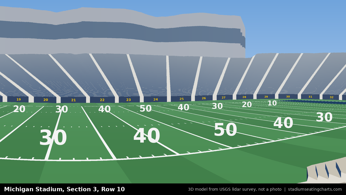 View from Michigan Stadium Section 3, Row 10