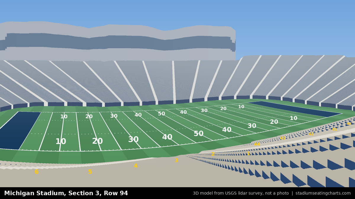 View from Michigan Stadium Section 3, Row 94