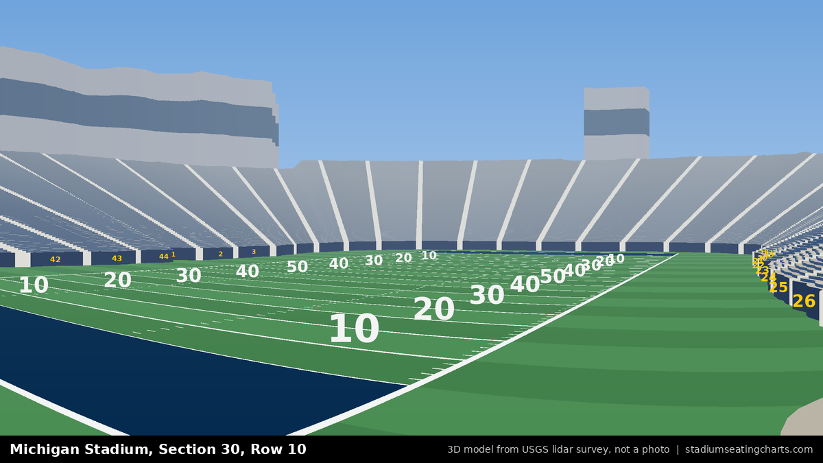 View from Michigan Stadium Section 30, Row 10