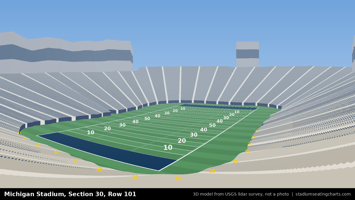 View from Michigan Stadium Section 30, Row 101