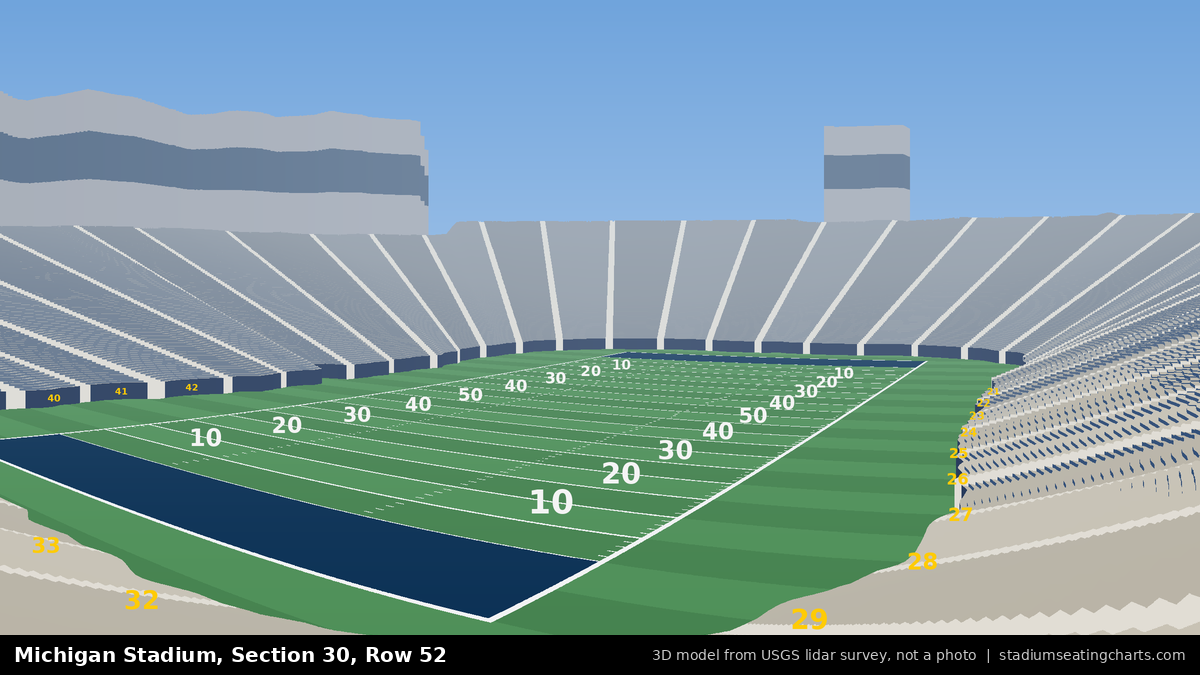 View from Michigan Stadium Section 30, Row 52